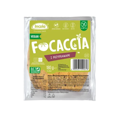 BEZGLUTENOWA BUŁKA FOCACCIA Z PRZYPRAWAMI 3x60g 2