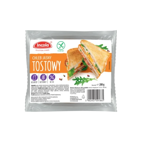 Bezglutenowy Chleb Tostowy Jasny